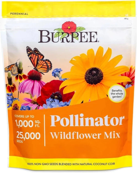 Bulk Wildflower Seeds 25,000 Count, 18 Non-GMO Varieties for Pollinators, Ideal for Gardens and Meadows