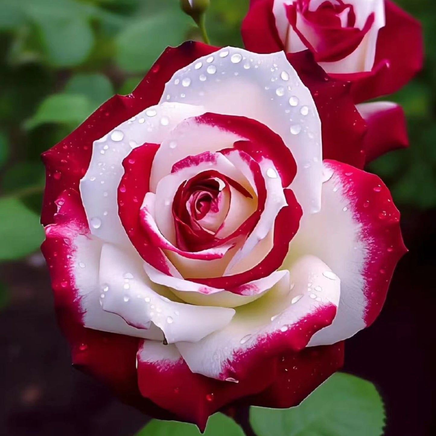 Bi-Color Rose Seeds - 20 Non-GMO Heirloom Red & White Variety - Perfect for Garden Planting - Rosa spp.