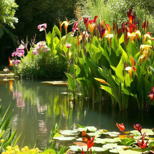 Canna Aquatic Plants 2 Pack Bare Root Thalia dealbata - Water Garden Flowers, Hardy Perennial for Ponds and Landscapes