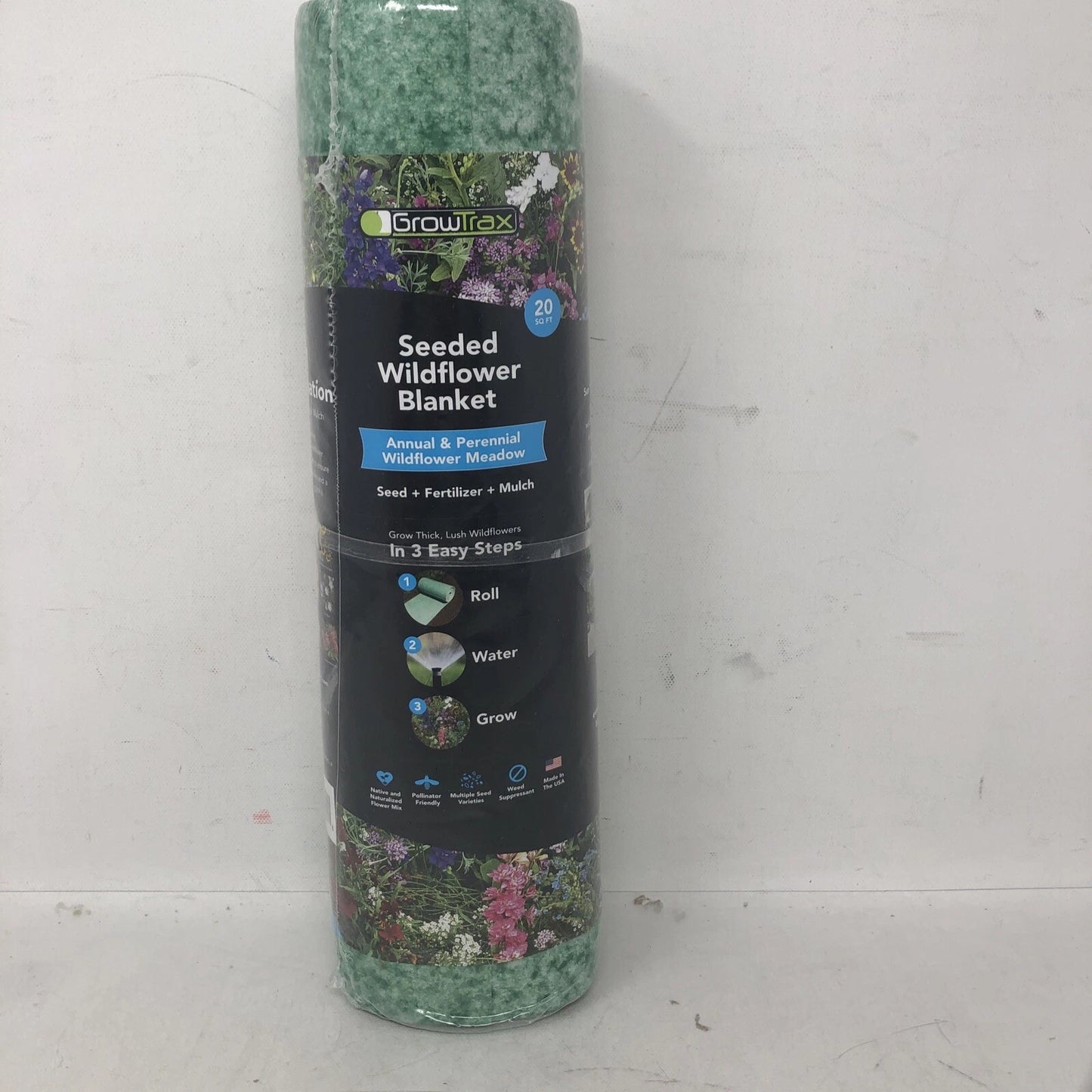 3-in-1 Seeded Wildflower Blanket 20 sq. ft. - Annual & Perennial Wildflower Meadow Seed Mix