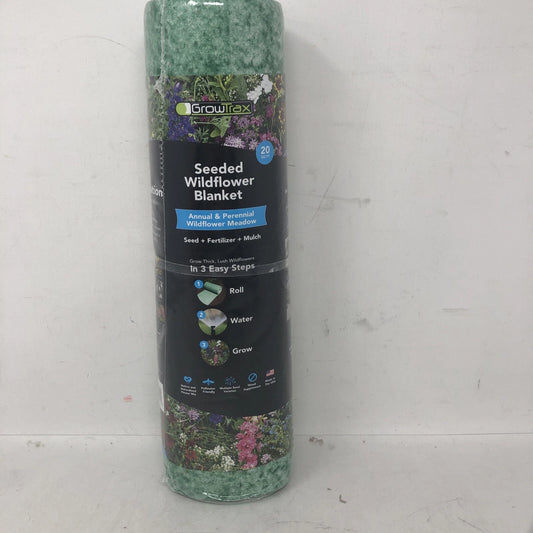 3-in-1 Seeded Wildflower Blanket 20 sq. ft. - Annual & Perennial Wildflower Meadow Seed Mix