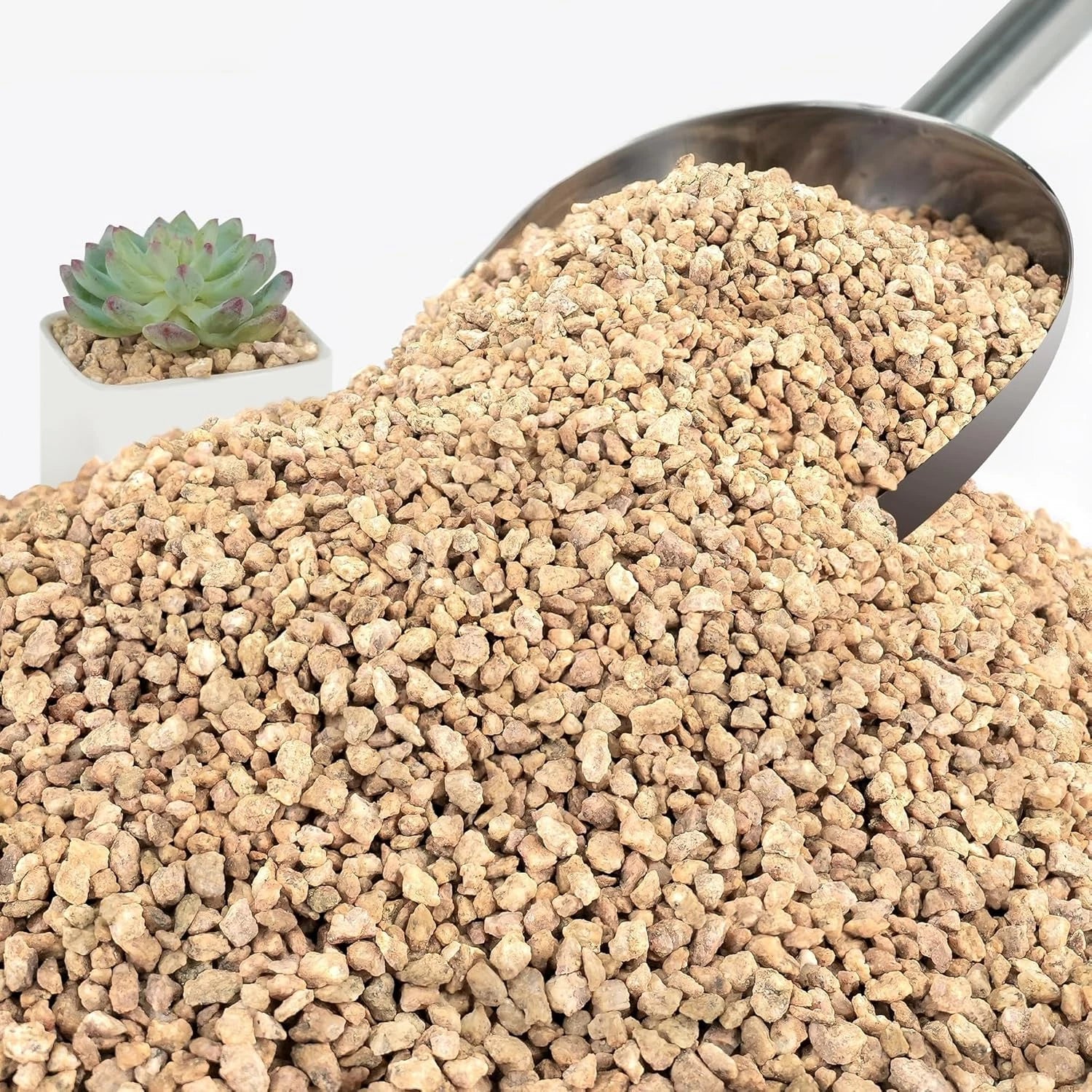3Lb Maifanitum Stones for Succulents, Golden Pea Gravel 1/8"-1/4" for Cactus, Decorative Soil, Natural Gravel for Potted Plants