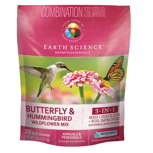Butterfly and Hummingbird Wild Flower Mix 2 Lbs with Seed, Plant Food - All-In-One Garden Blend