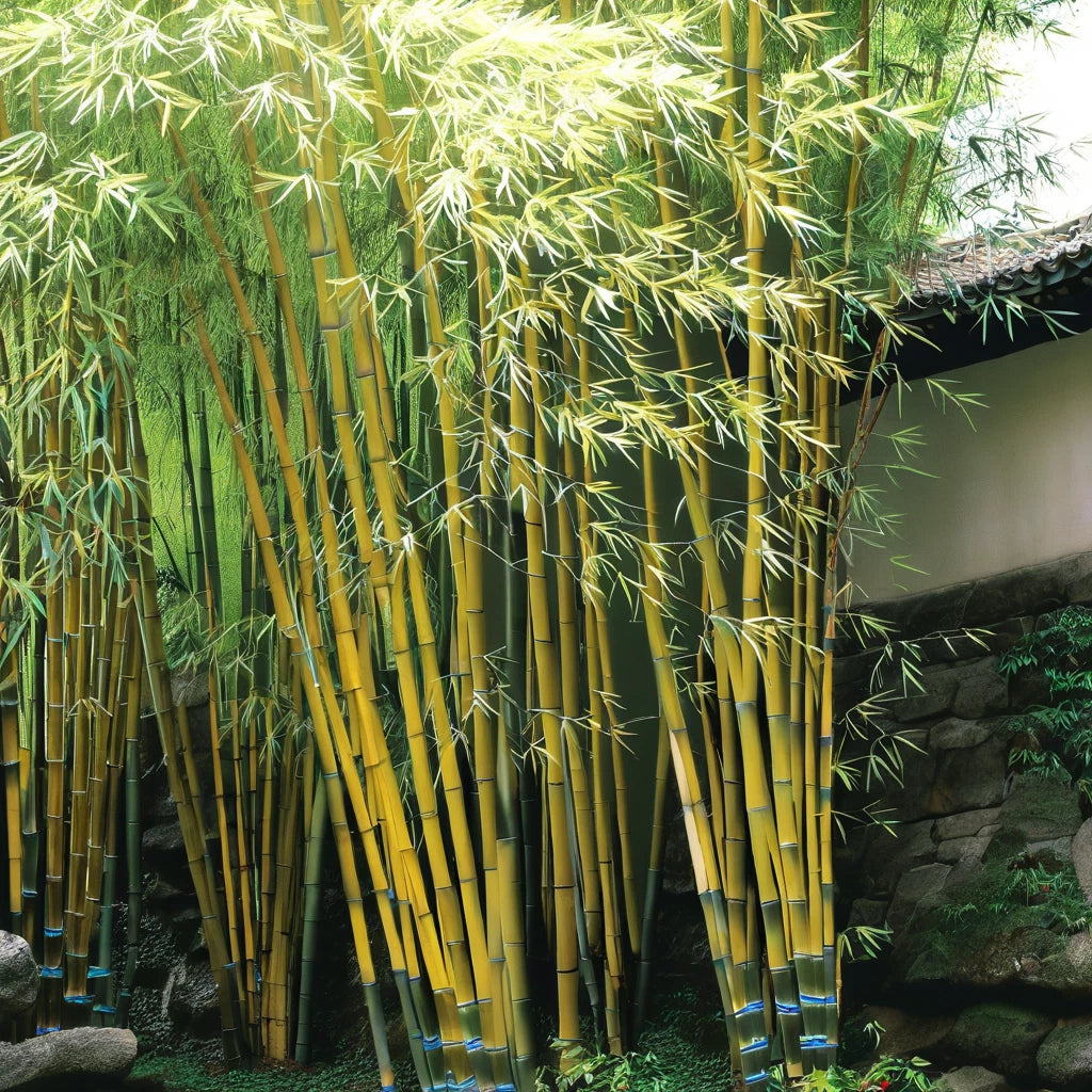 Bamboo Seeds - 50 Pack - Asian Lemon Clumping Privacy Plant for Garden Shade - Ideal for Screening