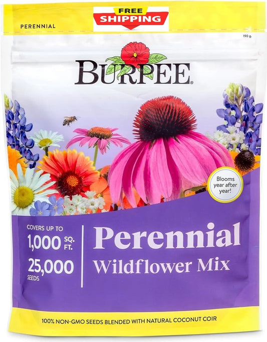 Bulk Wildflower Seeds - 25,000 Count, 18 Non-GMO Varieties for Pollinators - Diverse Wildflower Mix