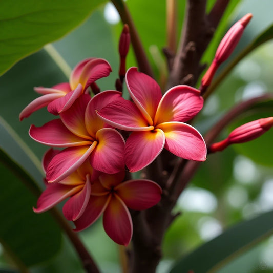 Maroon Plumeria Seeds - 5 Pack Hawaiian Flower Plants - Perennial Tropical Blooms - Plumeria rubra