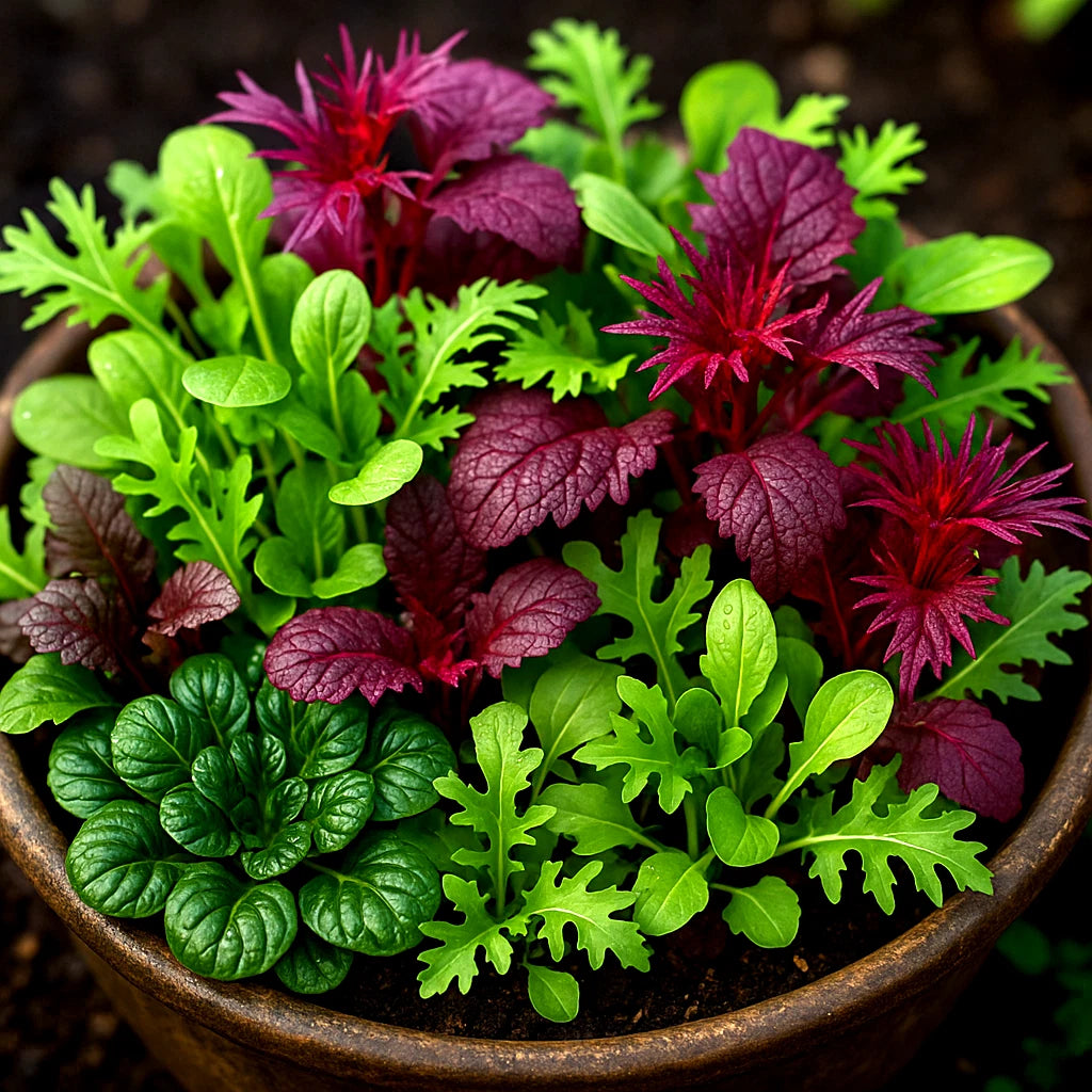 Asian Greens Mix Seeds - 1000+ Non-GMO Microgreens Baby Leaf - Perfect for Home Gardening - Free Shipping